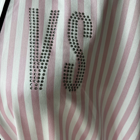 Victorias Secret Limited Collection Iconic Stripe Pink Wrap Robe - Picture 10 of 16